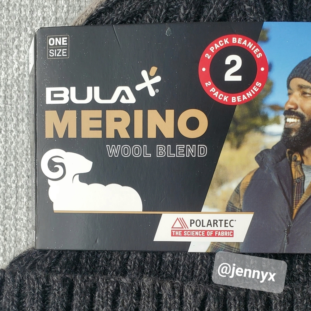 NEW Bula 2 Pack Merino Wool Beanies - Picture 2 of 8
